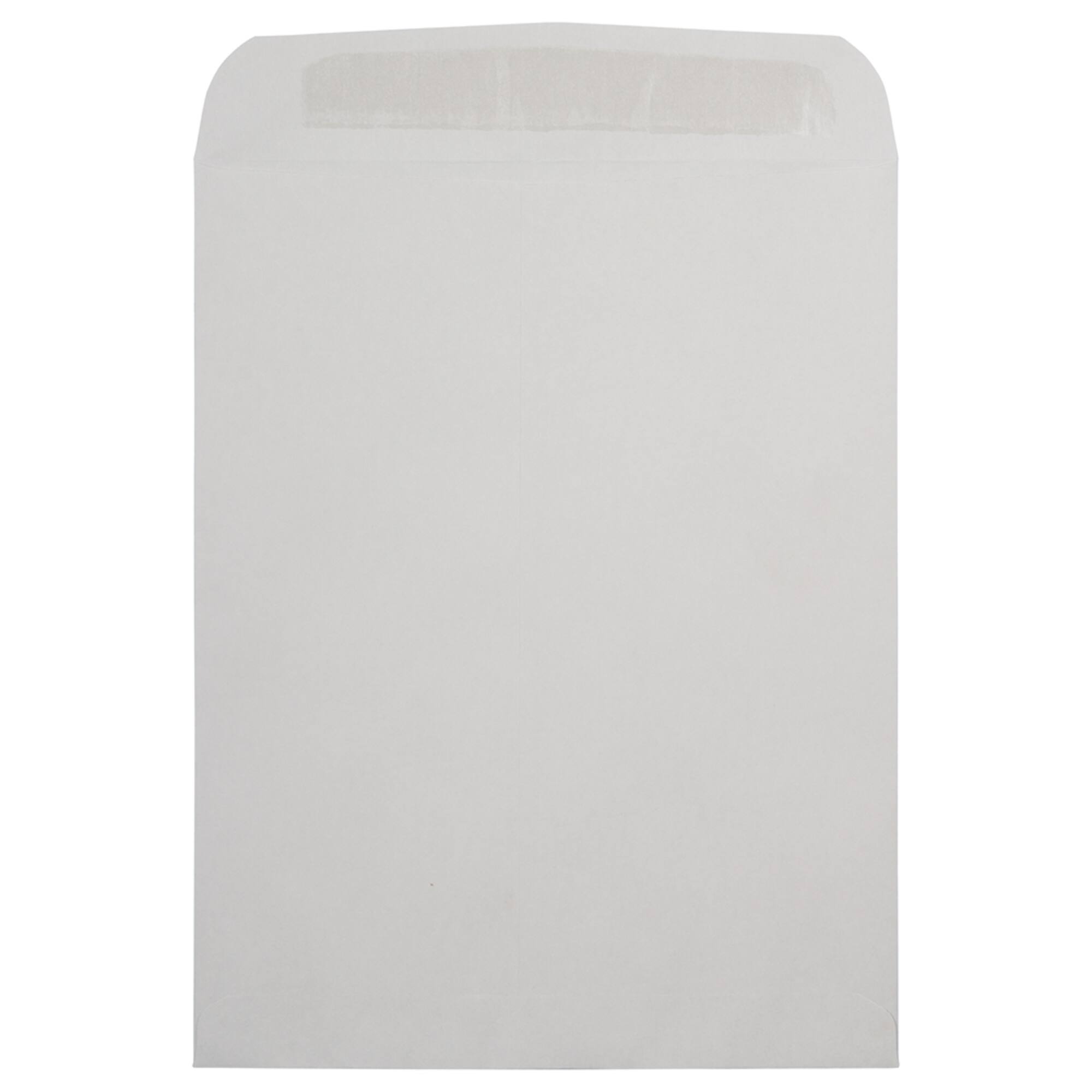 JAM Paper 12" x 15" Light Gray Kraft Open End Recycled Envelopes with Peel & Seal Closure